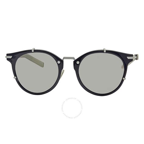 Dior Silver Mirror Round Men's Sunglasses DIOR0196S MZL/DC 48